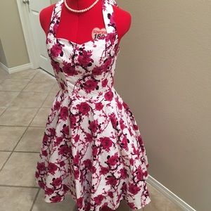 Vintage Inspired Floral Halter Dress